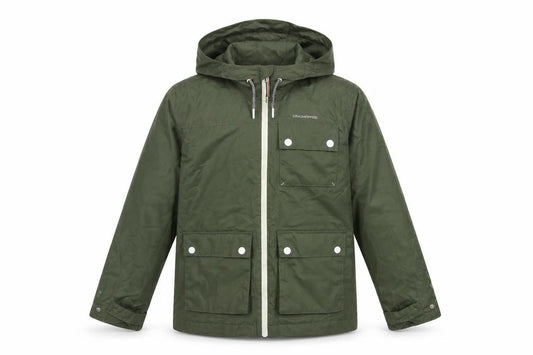 Craghoppers Boys Green 11-12 Years Aquadry Waterproof Hooded Rain Jacket