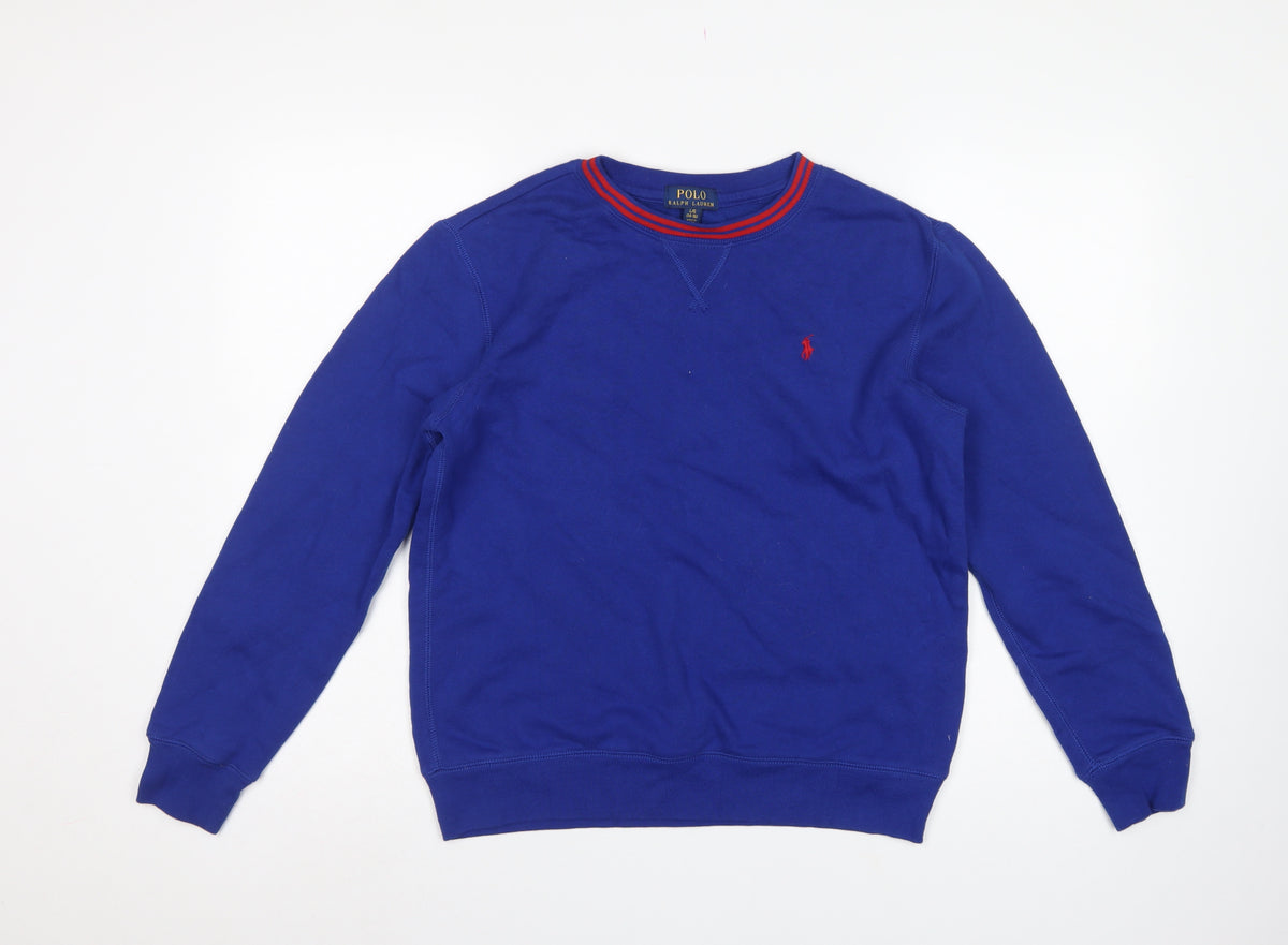 Polo Ralph Lauren Boys Blue 14-15 Years Pullover Logo Sweatshirt
