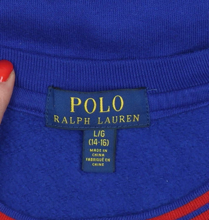 Polo Ralph Lauren Boys Blue 14-15 Years Pullover Logo Sweatshirt
