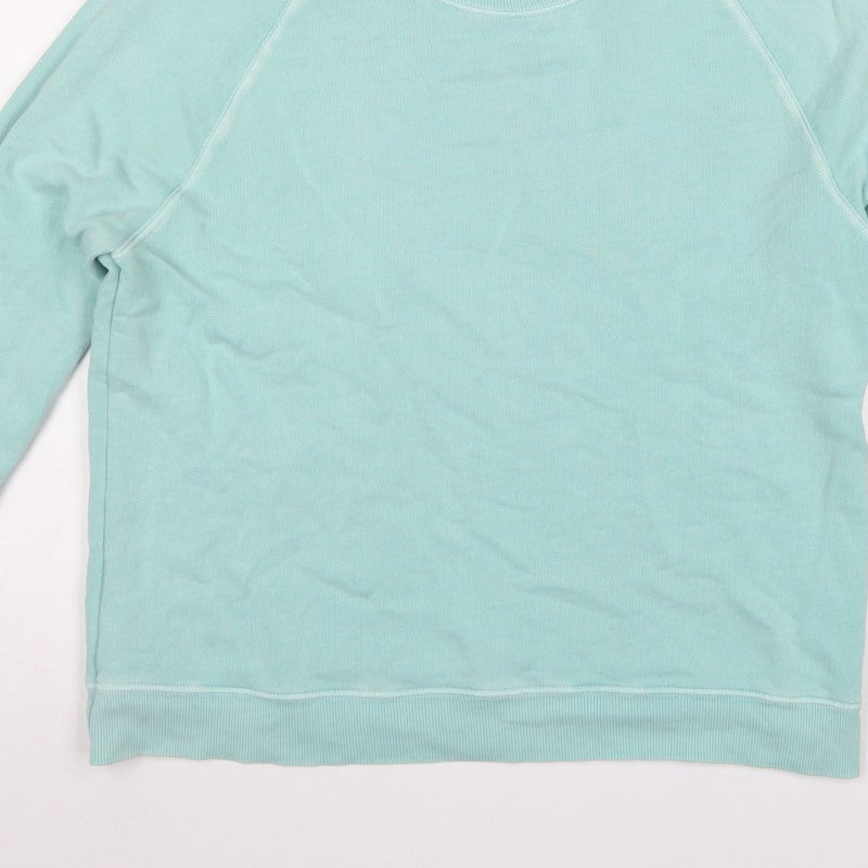 Hush Women’s Mint Green S Pullover Sweatshirt Raglan Stripe Cotton