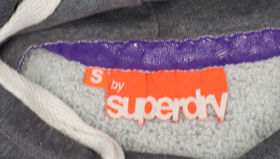 Superdry Men's Grey S Pullover Hoodie Logo Graphic Drawstring Pocket