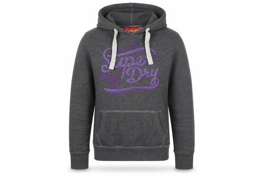 Superdry Men's Grey S Pullover Hoodie Logo Graphic Drawstring Pocket