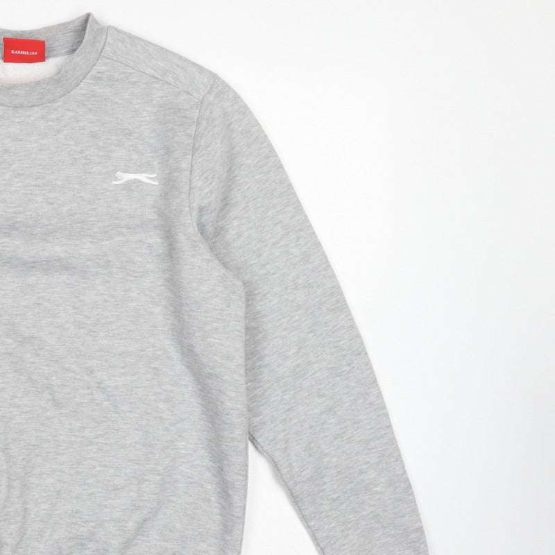 Slazenger Men’s Grey XS Logo Crew Neck Fleece Pullover Sweatshirt