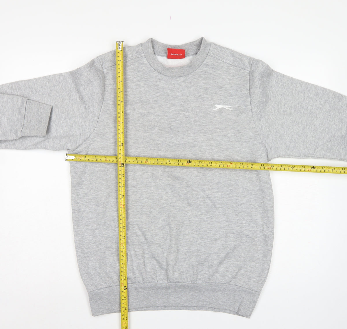 Slazenger Men’s Grey XS Logo Crew Neck Fleece Pullover Sweatshirt