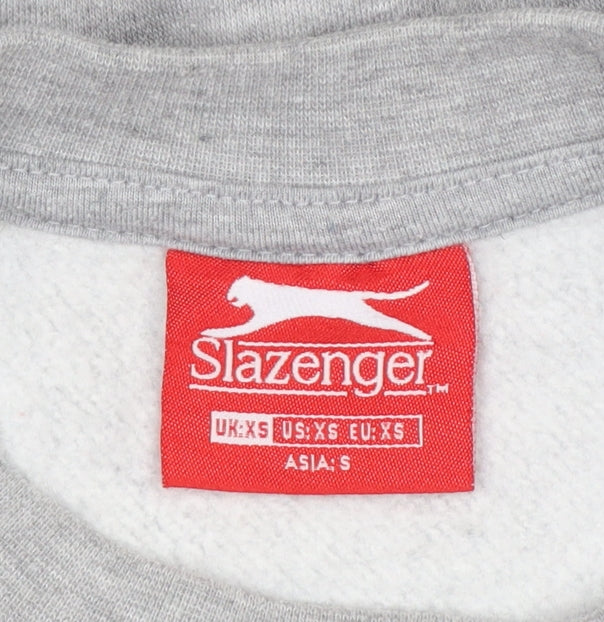 Slazenger Men’s Grey XS Logo Crew Neck Fleece Pullover Sweatshirt