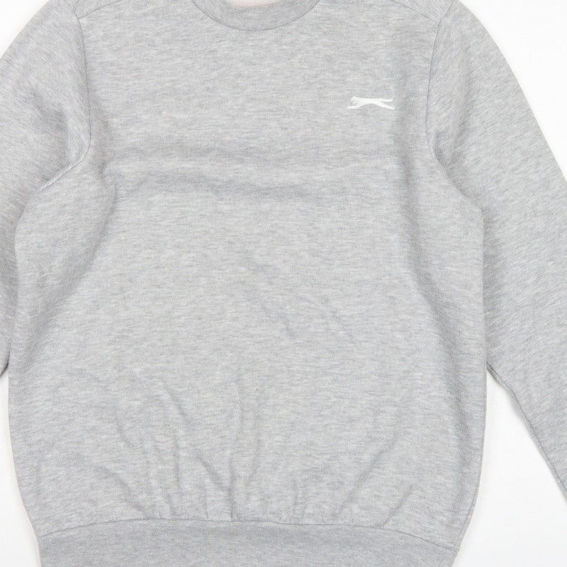 Slazenger Men’s Grey XS Logo Crew Neck Fleece Pullover Sweatshirt