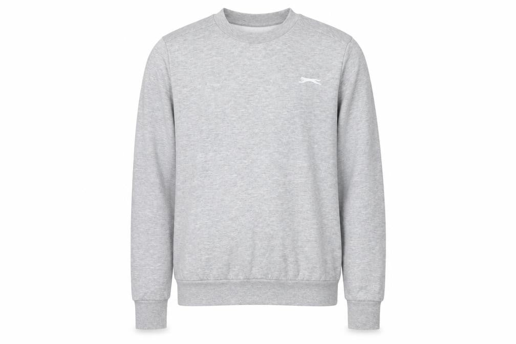 Slazenger Men’s Grey XS Logo Crew Neck Fleece Pullover Sweatshirt