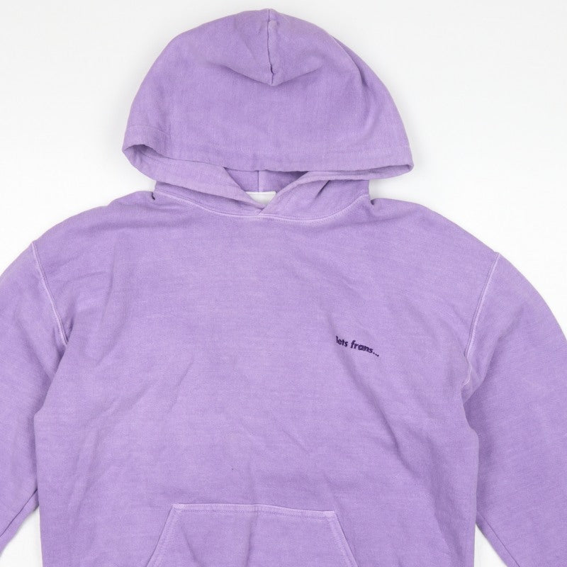 lets frans... Unisex Purple Small Pullover Hoodie Logo Pocket