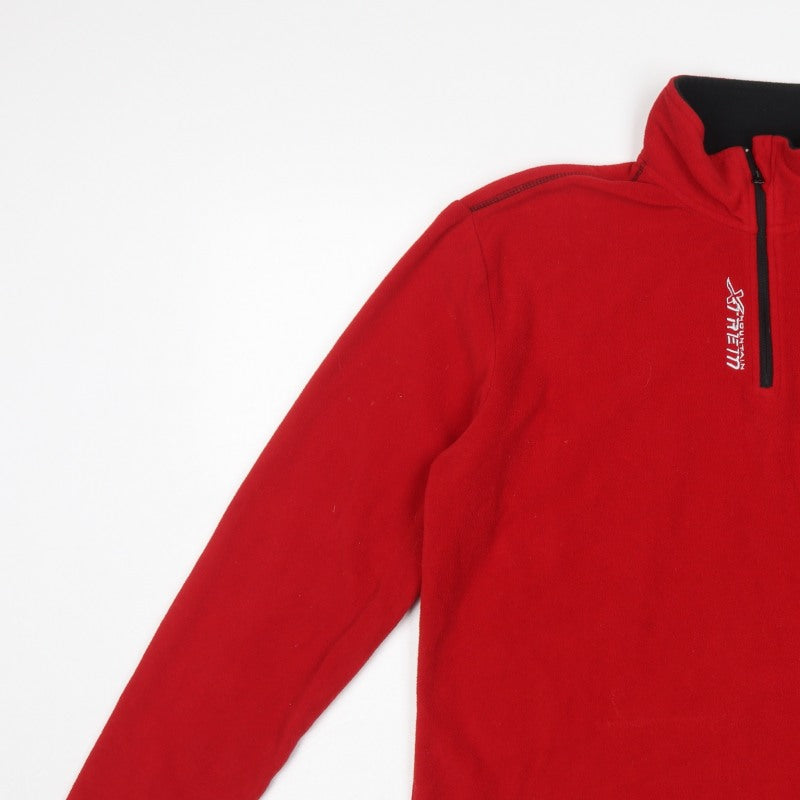 Atlas For Men Men's Red L Quarter Zip Fleece Pullover High Neck