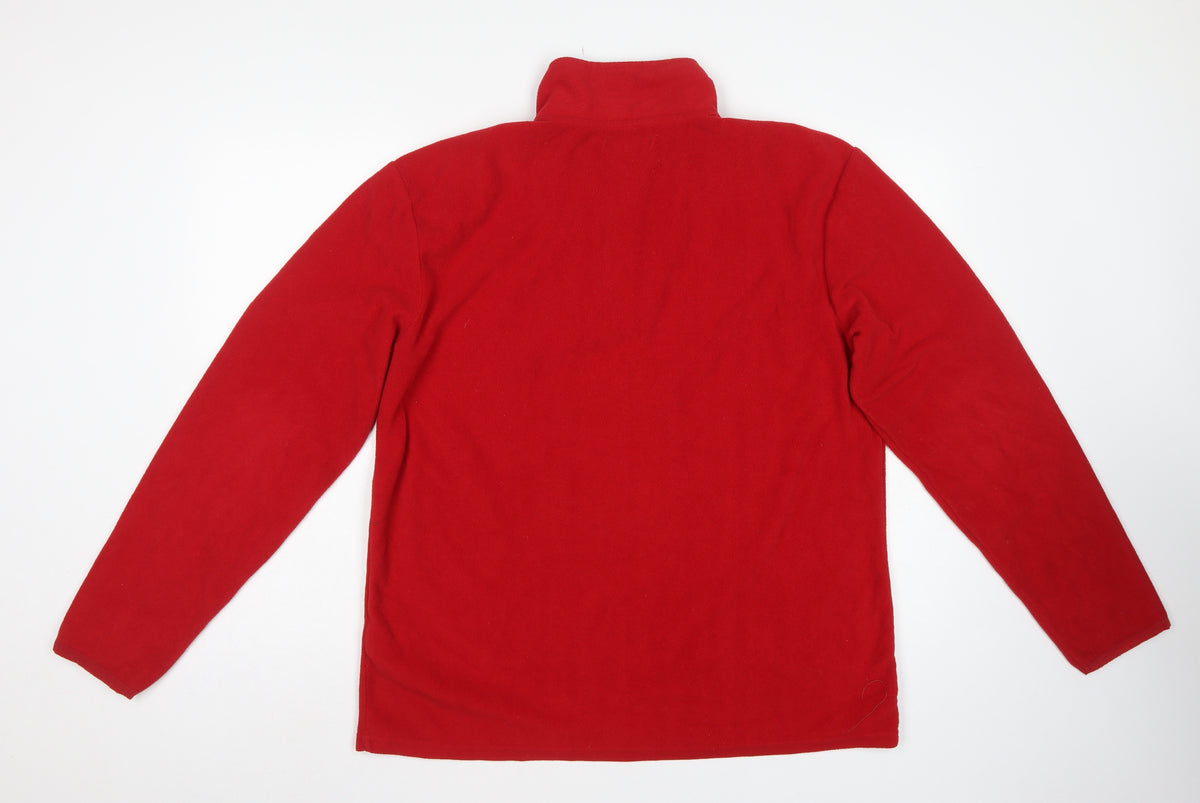 Atlas For Men Men's Red L Quarter Zip Fleece Pullover High Neck