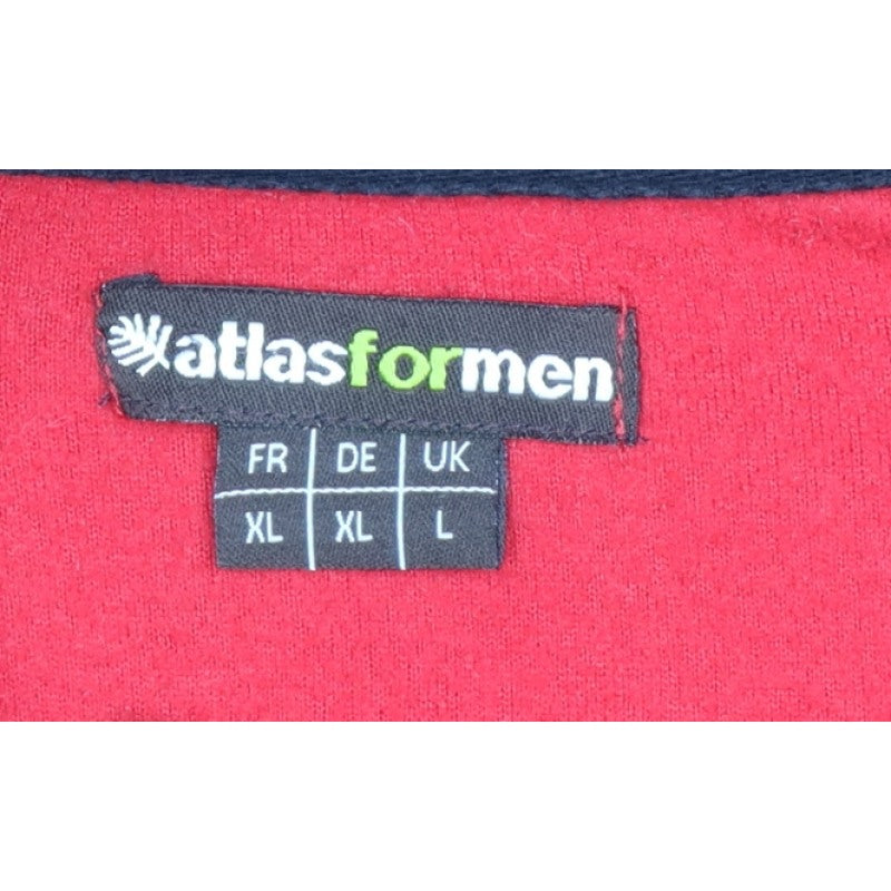 Atlas For Men Men's Red L Quarter Zip Fleece Pullover High Neck