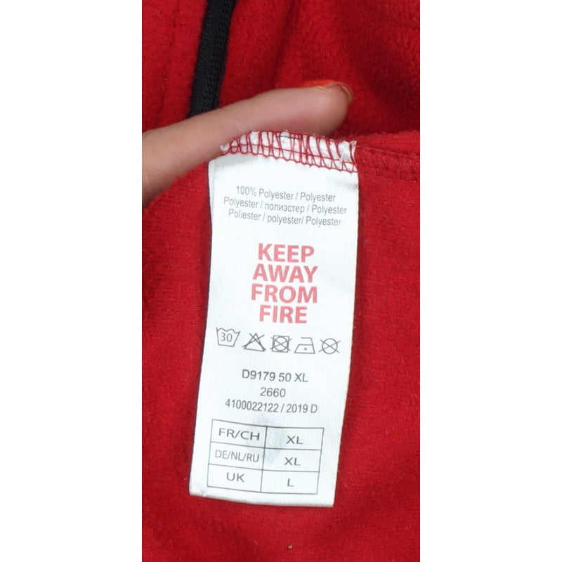 Atlas For Men Men's Red L Quarter Zip Fleece Pullover High Neck