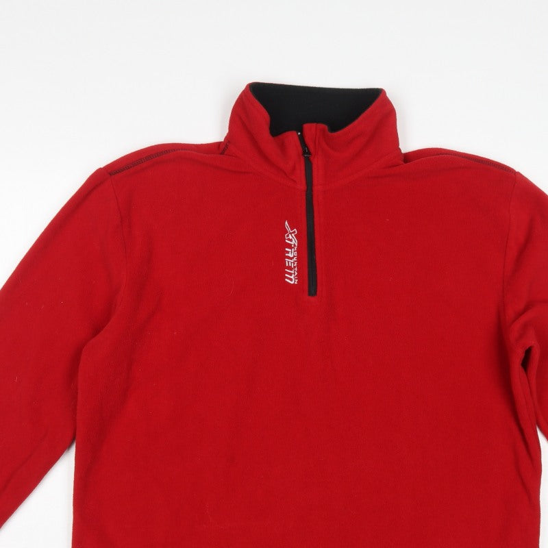 Atlas For Men Men's Red L Quarter Zip Fleece Pullover High Neck