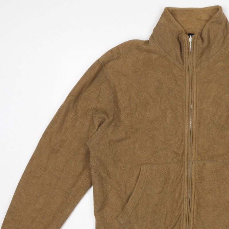GAP Men's Brown L Full Zip Cotton Fleece Basic Jacket Pockets