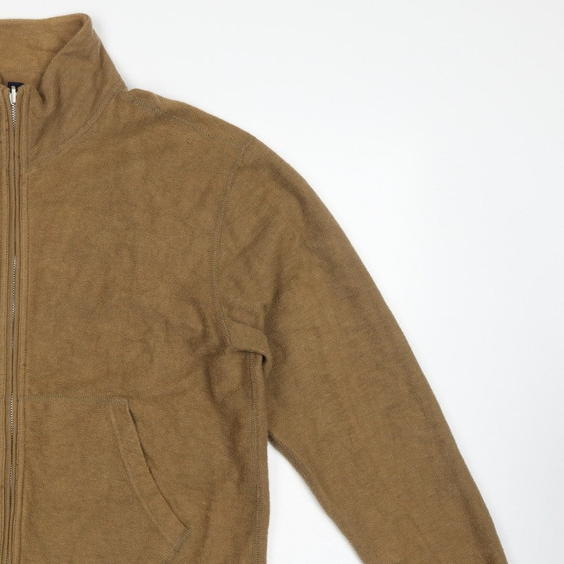 GAP Men's Brown L Full Zip Cotton Fleece Basic Jacket Pockets
