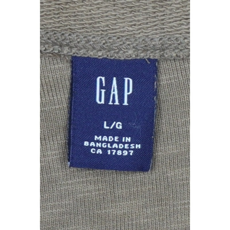 GAP Men's Brown L Full Zip Cotton Fleece Basic Jacket Pockets