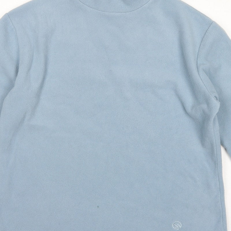 Hawkshead Snow Men's Blue L Mock Neck Stretch Fleece Pullover Sweatshirt