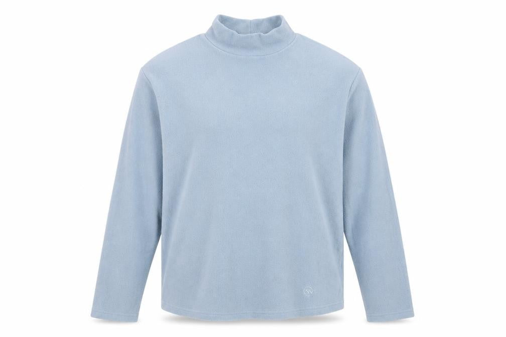 Hawkshead Snow Men's Blue L Mock Neck Stretch Fleece Pullover Sweatshirt