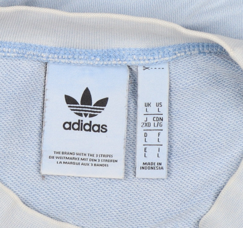 Adidas Men’s Blue L Crew Neck Pullover Logo Sweatshirt