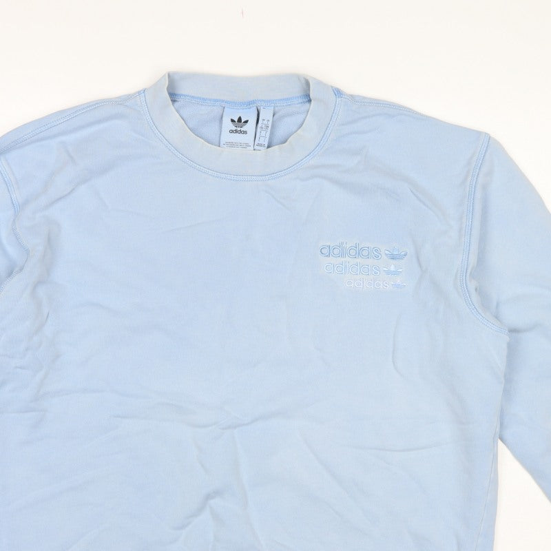 Adidas Men’s Blue L Crew Neck Pullover Logo Sweatshirt
