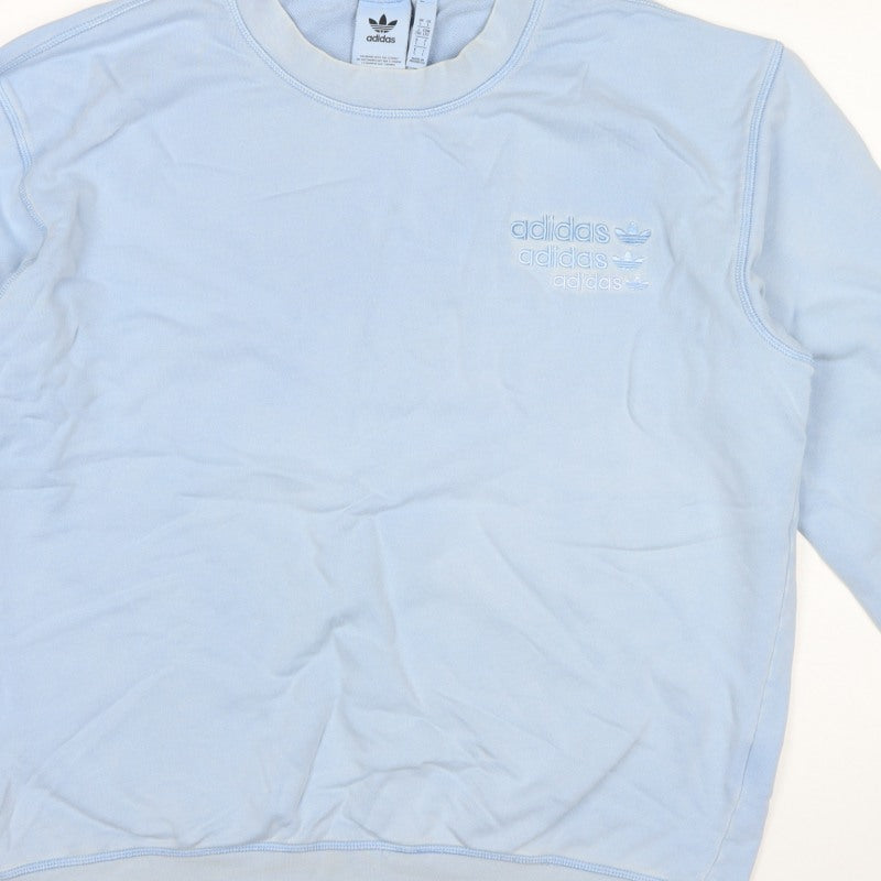 Adidas Men’s Blue L Crew Neck Pullover Logo Sweatshirt