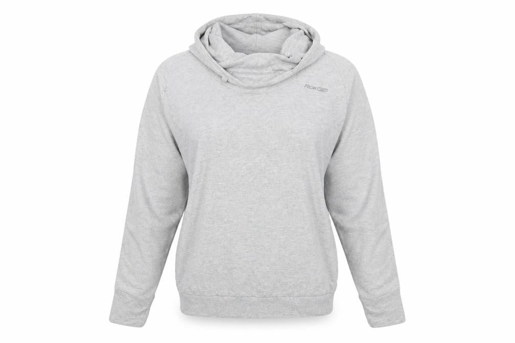 Reebok Women Grey UK 12 Pullover Hooded Sweatshirt Logo Cotton