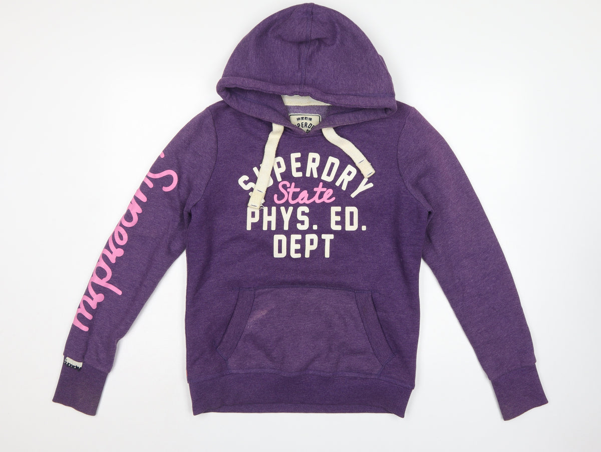 Superdry Teens Purple M Pullover Hooded Graphic Logo Hoodie