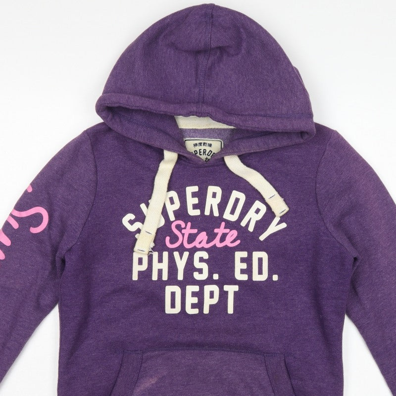Superdry Teens Purple M Pullover Hooded Graphic Logo Hoodie