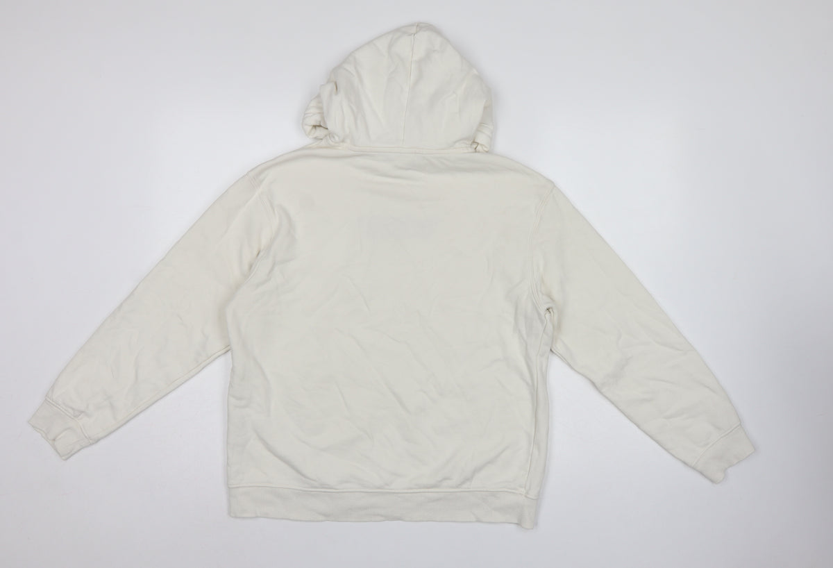 H&M Women Ivory S Pullover Hoodie Hampton's Logo Fleece