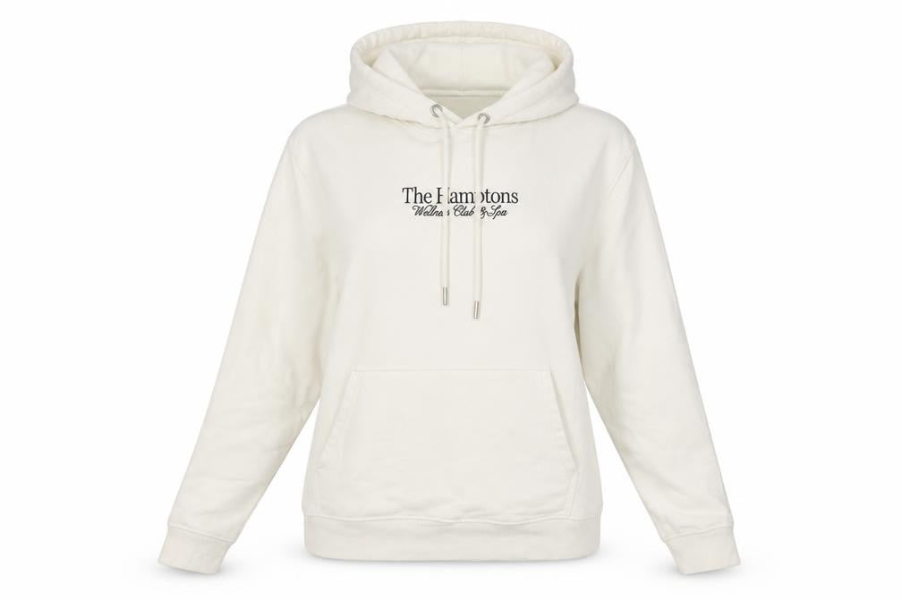 H&M Women Ivory S Pullover Hoodie Hampton's Logo Fleece