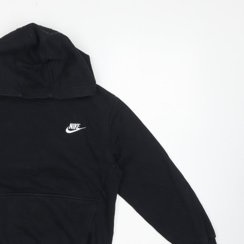 Nike Boys Black M Pullover Hoodie Logo Pocket 137-147cm