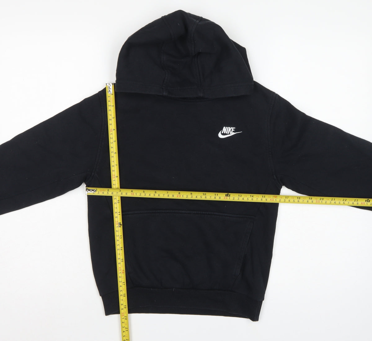 Nike Boys Black M Pullover Hoodie Logo Pocket 137-147cm