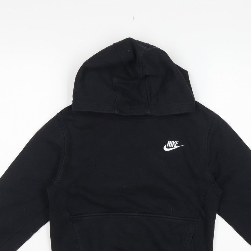Nike Boys Black M Pullover Hoodie Logo Pocket 137-147cm