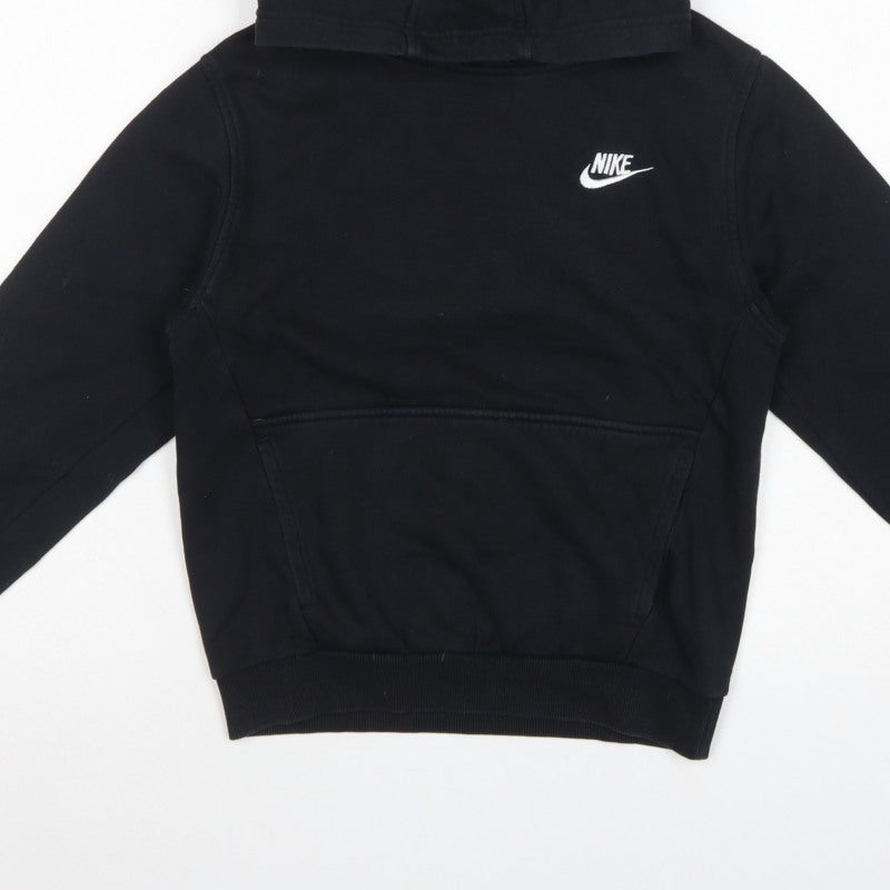Nike Boys Black M Pullover Hoodie Logo Pocket 137-147cm