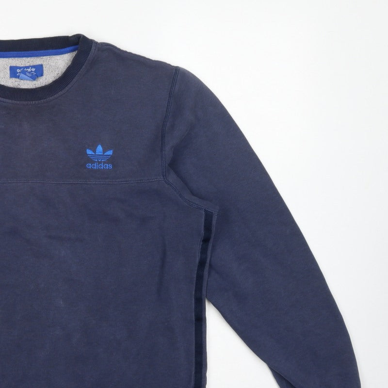 Adidas Originals Men’s Navy L Pullover Crew Neck Logo Sweatshirt