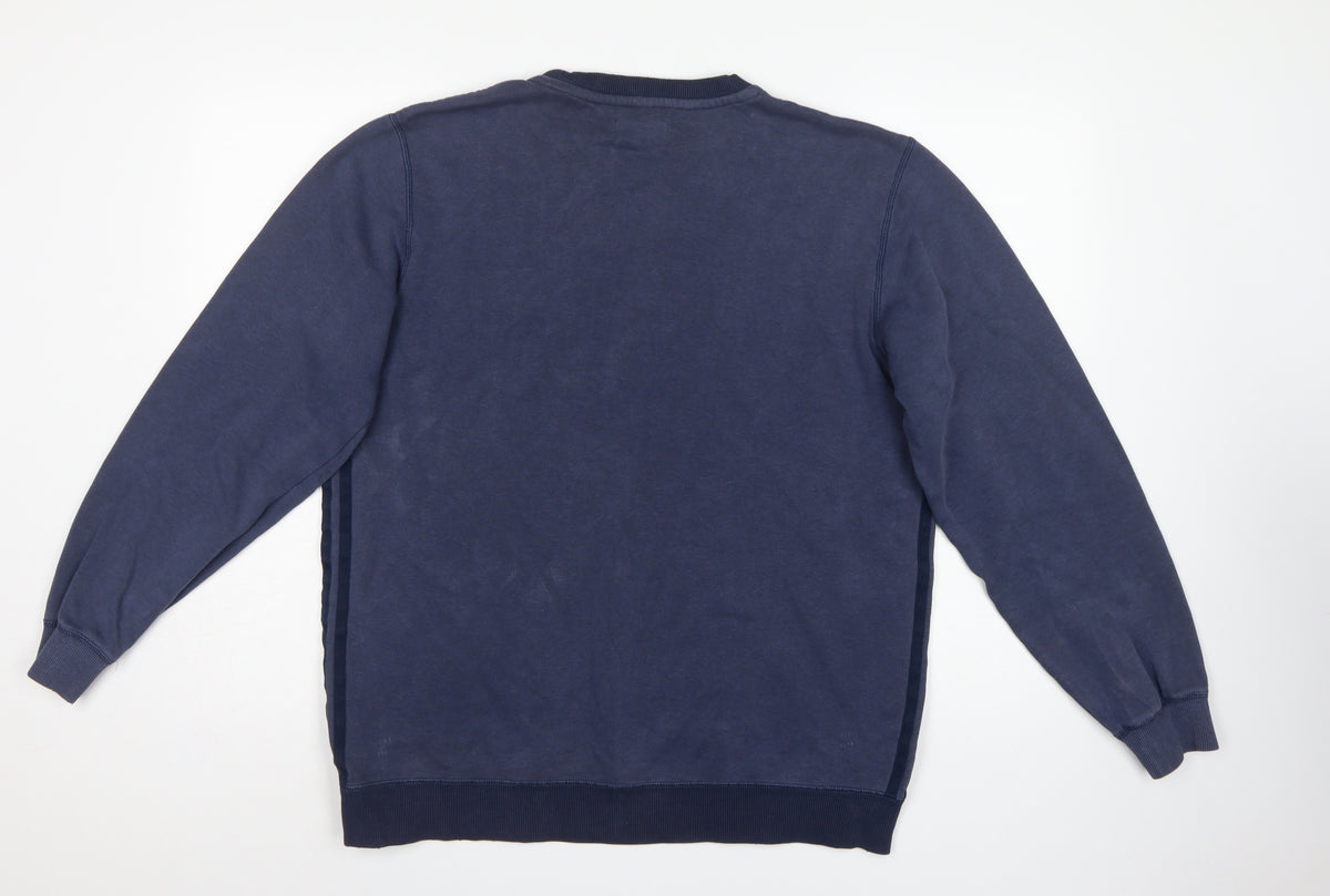 Adidas Originals Men’s Navy L Pullover Crew Neck Logo Sweatshirt