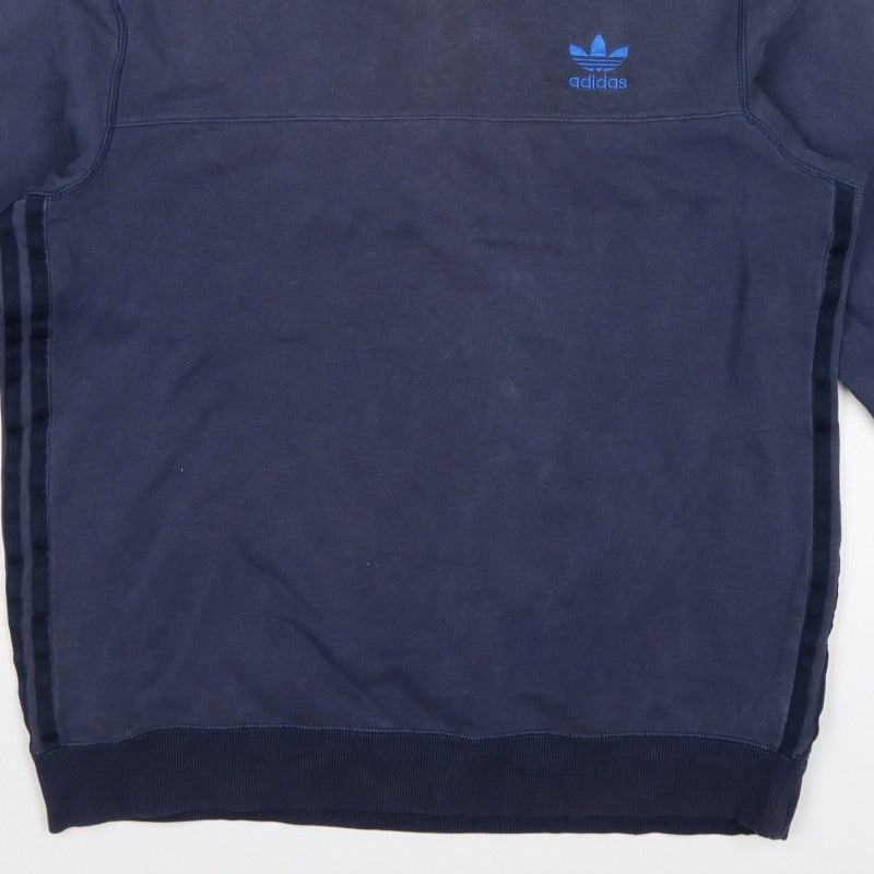 Adidas Originals Men’s Navy L Pullover Crew Neck Logo Sweatshirt
