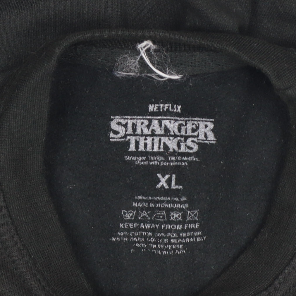 Netflix Stranger Things Girls Black XL Christmas Graphic Pullover Sweatshirt
