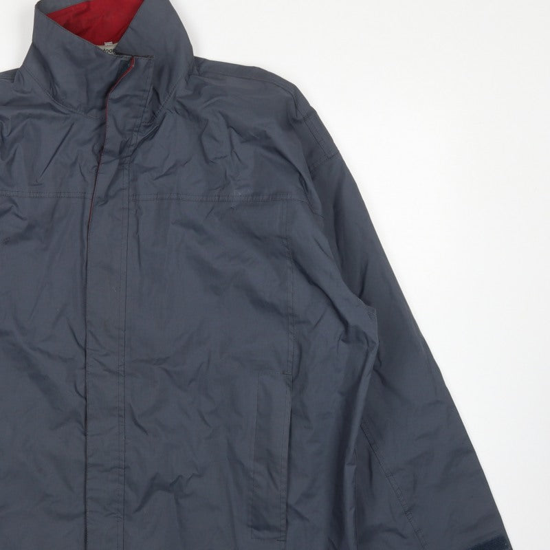 Outdoorscene Men’s Grey M Technical Outdoor Rain Jacket Full Zip