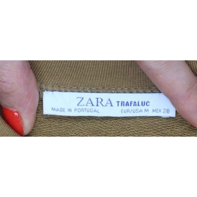 Zara Trafaluc Women's Brown M Pullover Sweatshirt Button Pocket