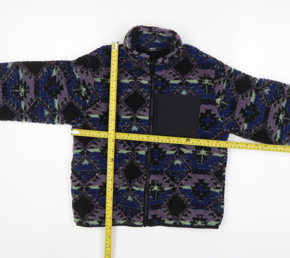 Next Boys Multicoloured 6-7 Years Geometric Fleece Zip Jacket