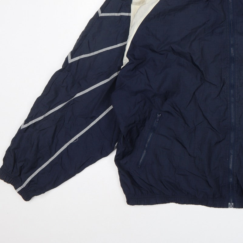 Reebok Men’s Navy XL 90s Windbreaker Jacket Full Zip Logo
