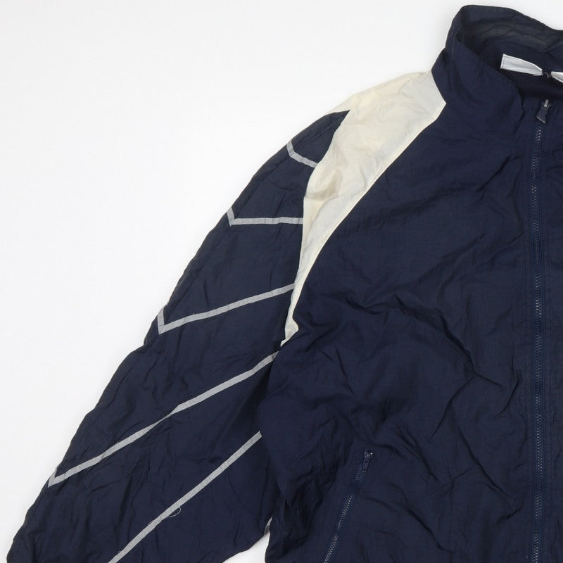 Reebok Men’s Navy XL 90s Windbreaker Jacket Full Zip Logo