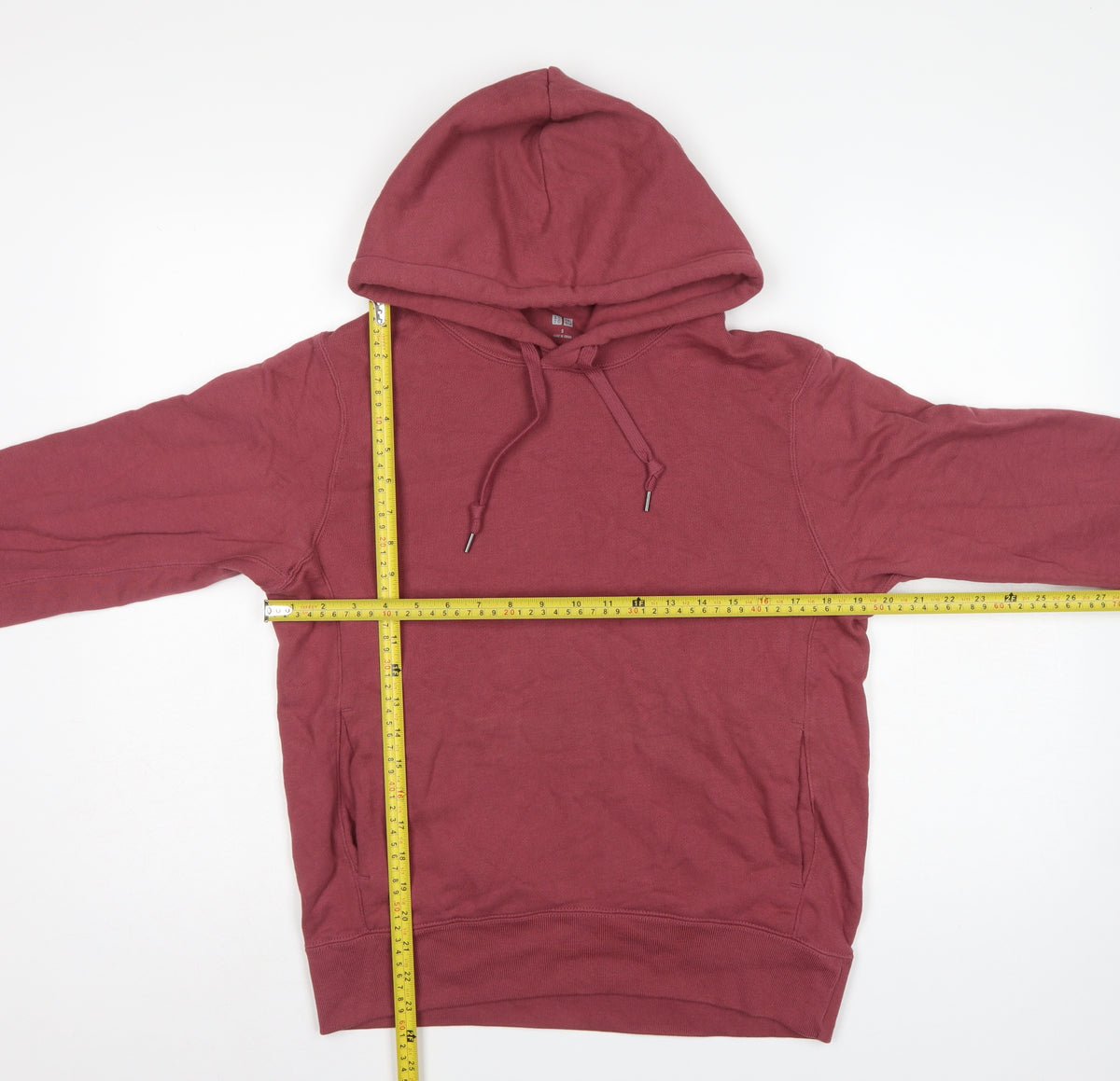 Uniqlo Women's Red S Pullover Hoodie Drawstring Pockets Cotton