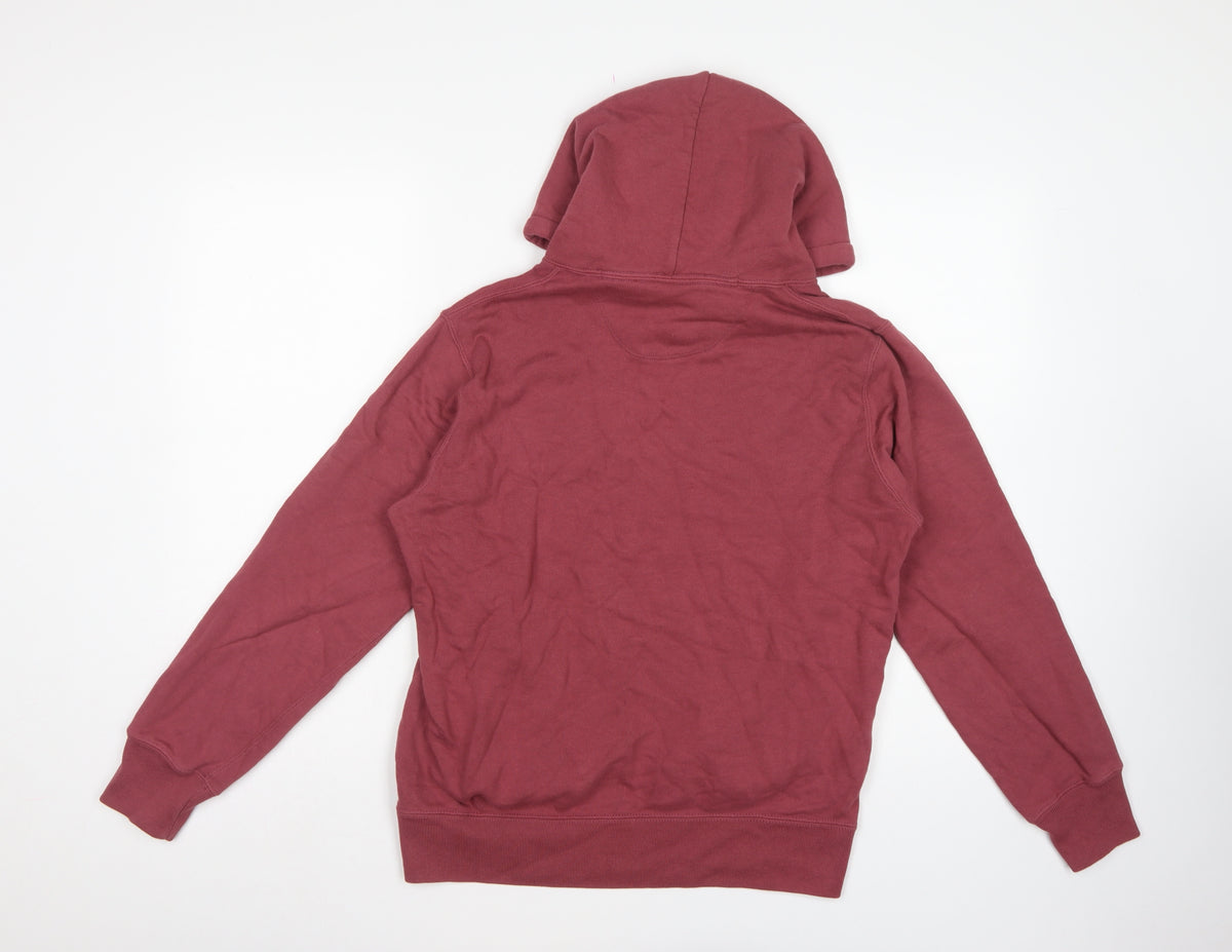 Uniqlo Women's Red S Pullover Hoodie Drawstring Pockets Cotton