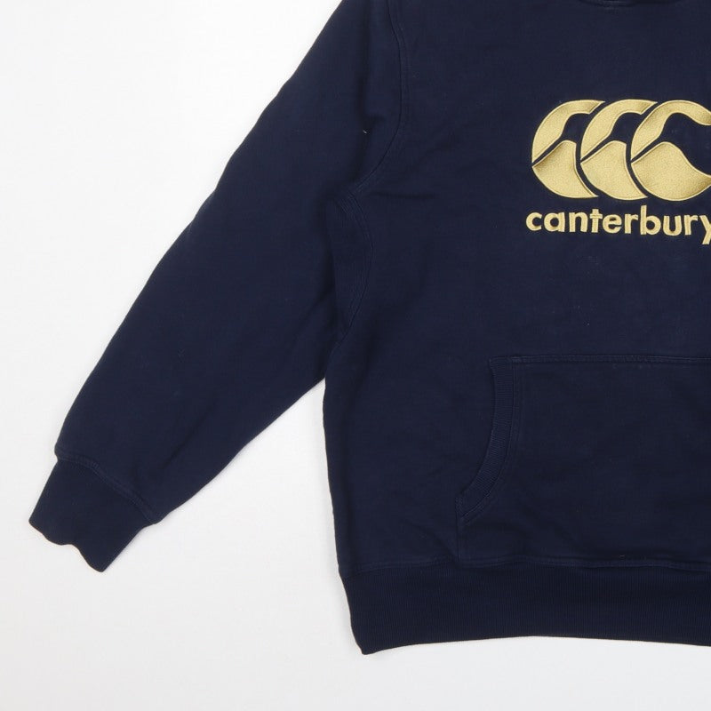 Canterbury Men’s Navy Blue L Pullover Hoodie Gold Logo Rugby