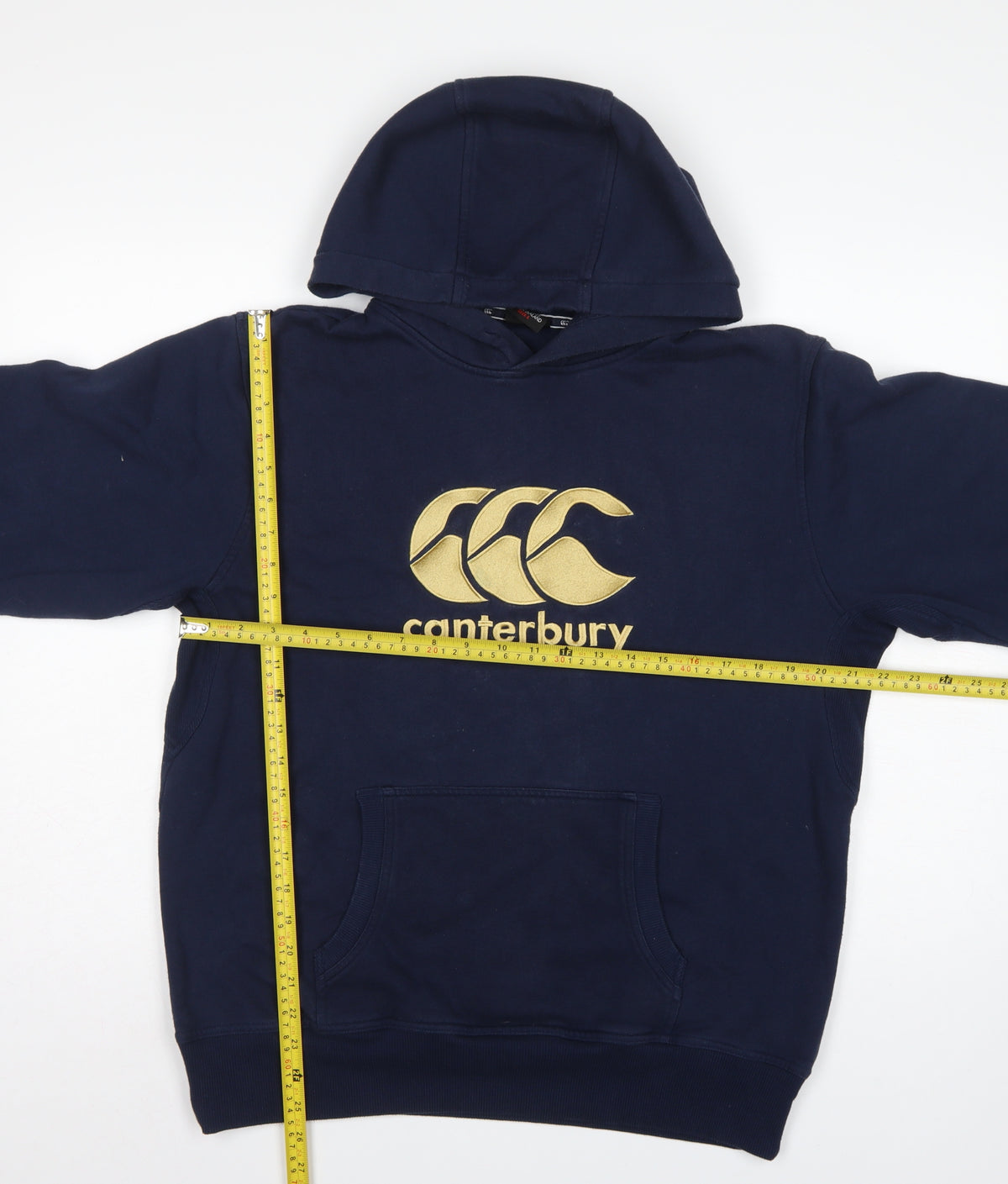 Canterbury Men’s Navy Blue L Pullover Hoodie Gold Logo Rugby