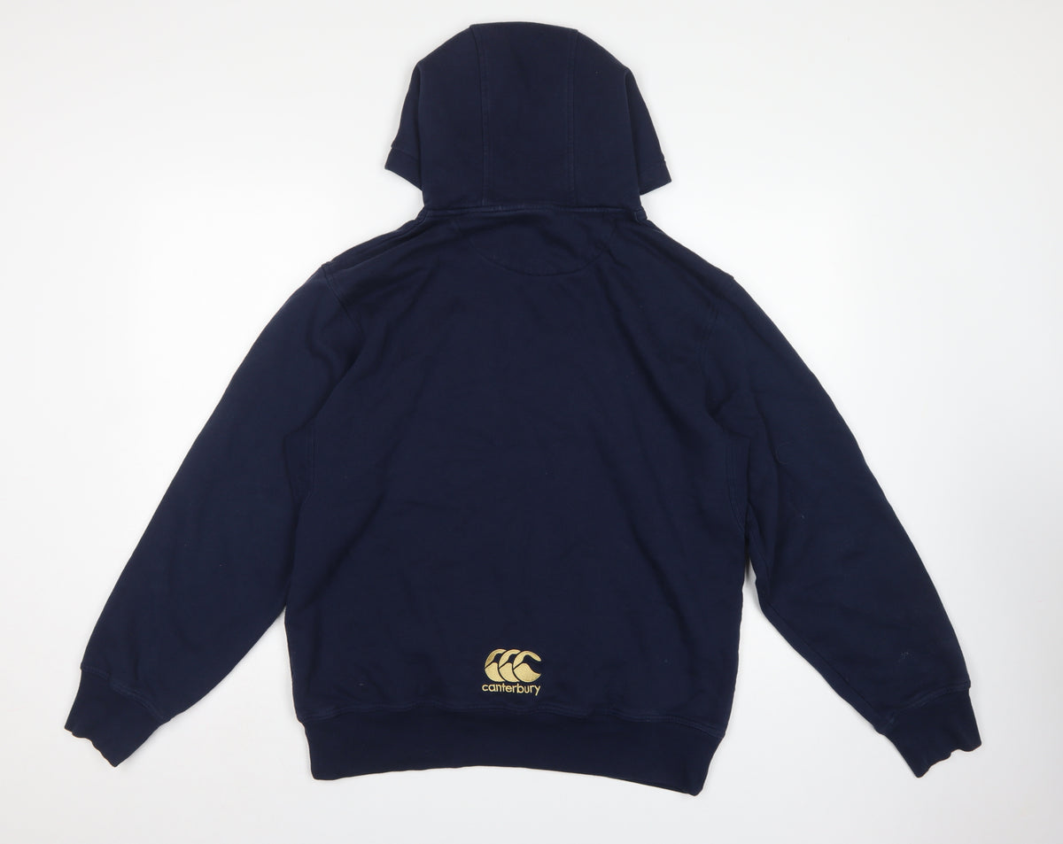 Canterbury Men’s Navy Blue L Pullover Hoodie Gold Logo Rugby