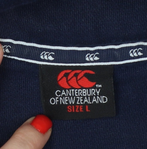 Canterbury Men’s Navy Blue L Pullover Hoodie Gold Logo Rugby