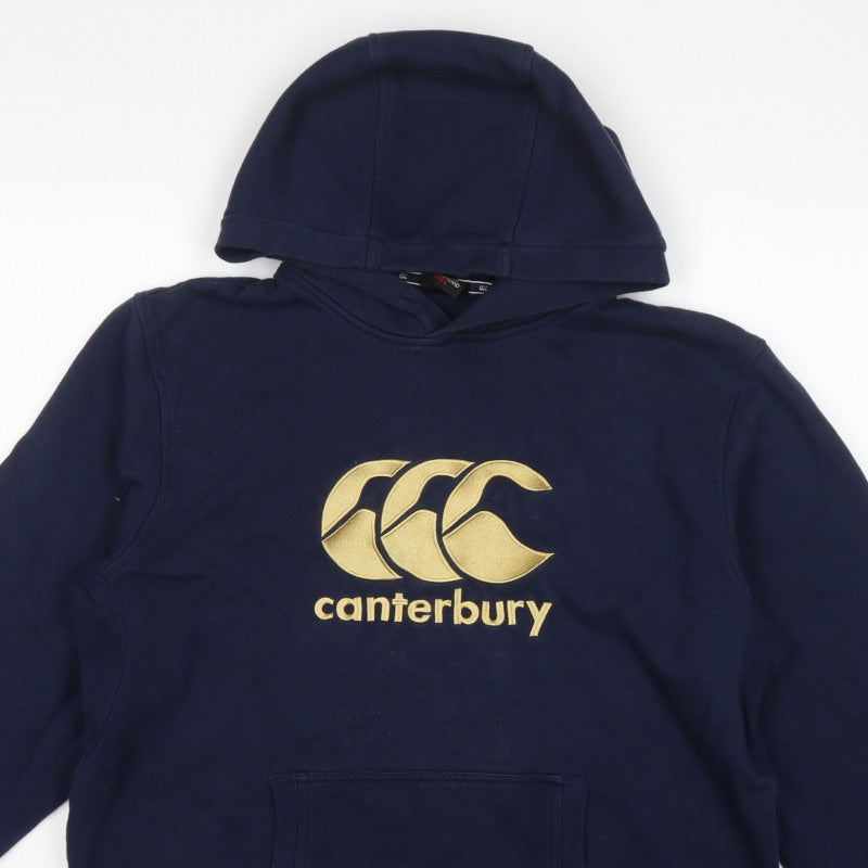 Canterbury Men’s Navy Blue L Pullover Hoodie Gold Logo Rugby